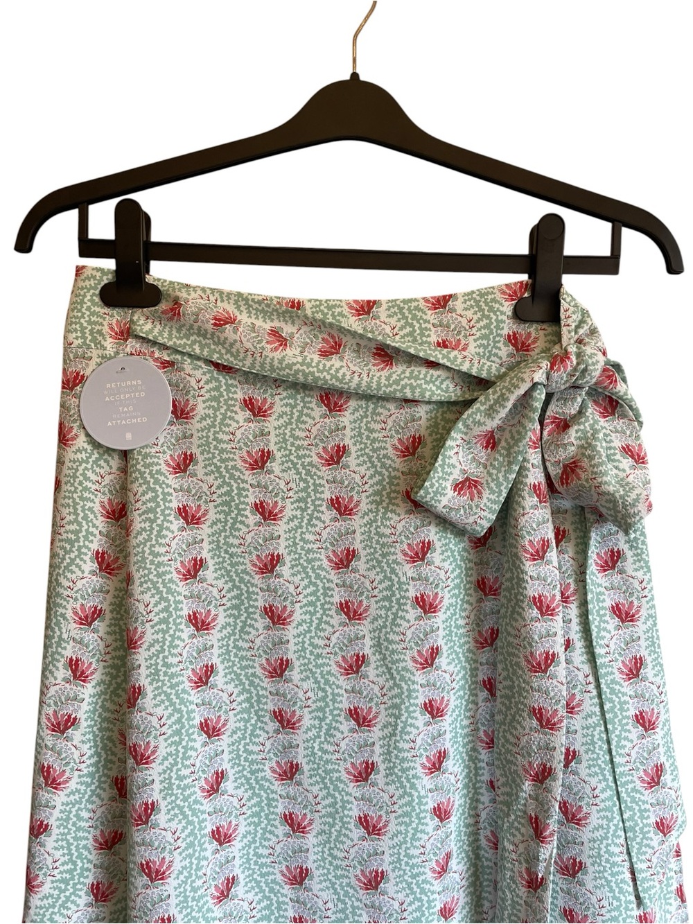 Hill House Wrap Maxi Skirt - Mint and Pink Floral - Picture 2 of 9